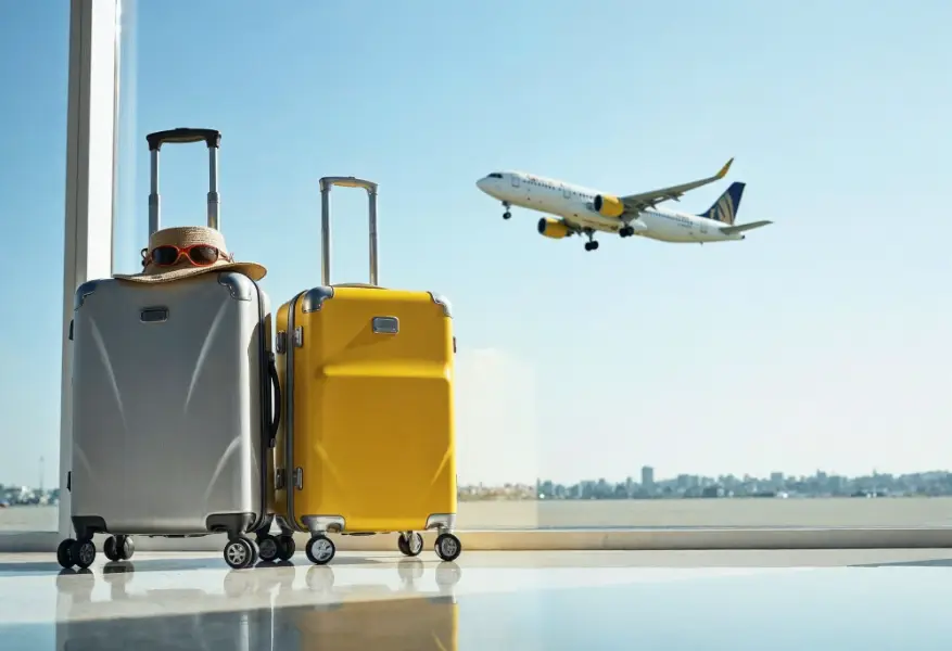 Travel suitcases at airport